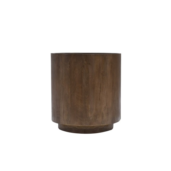 Ronde bijzettafel in donkerbruin massief hout - Toril