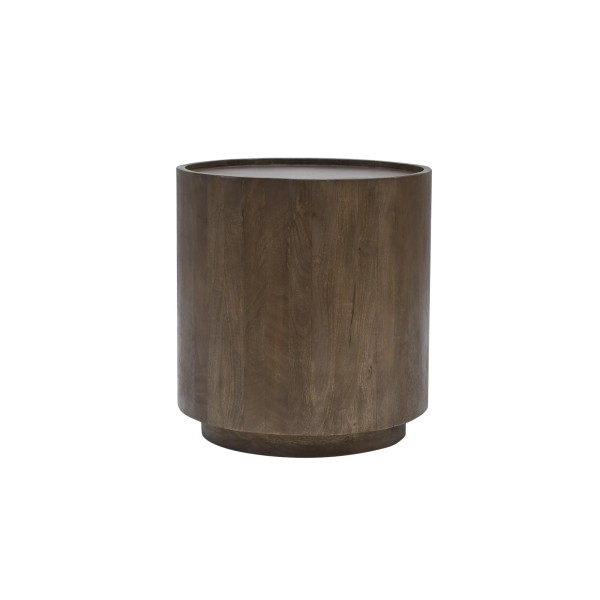 Ronde bijzettafel in donkerbruin massief hout - Toril