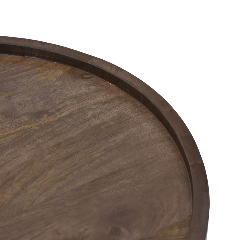 Ronde bijzettafel in donkerbruin massief hout - Toril