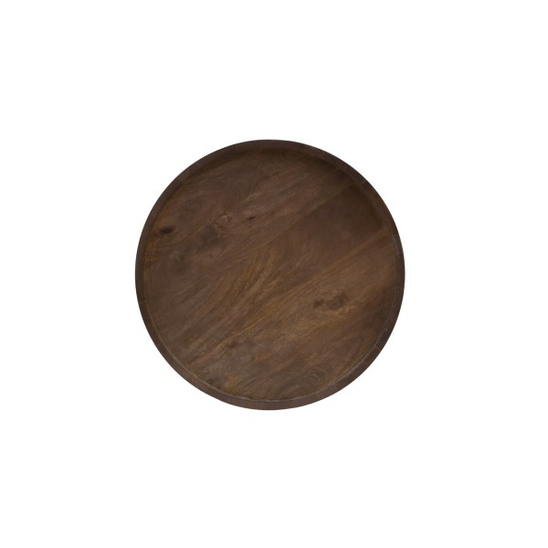 Ronde bijzettafel in donkerbruin massief hout - Toril