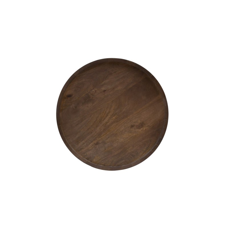 Ronde bijzettafel in donkerbruin massief hout - Toril