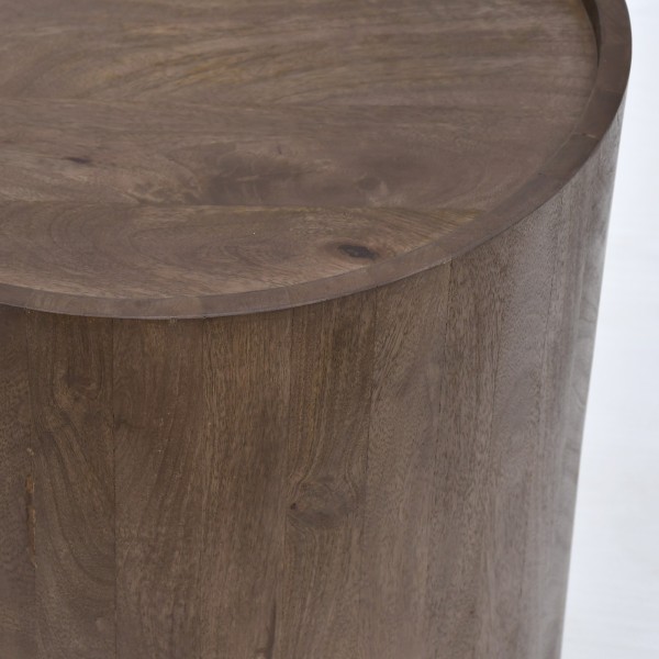 Ronde bijzettafel in donkerbruin massief hout - Toril