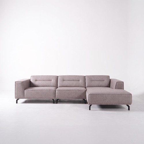 Hoekbank 5-zits in stof met chaise longue rechts - Zoya