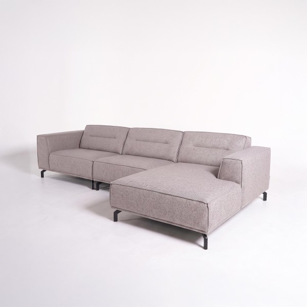 Hoekbank 5-zits in stof met chaise longue rechts - Zoya