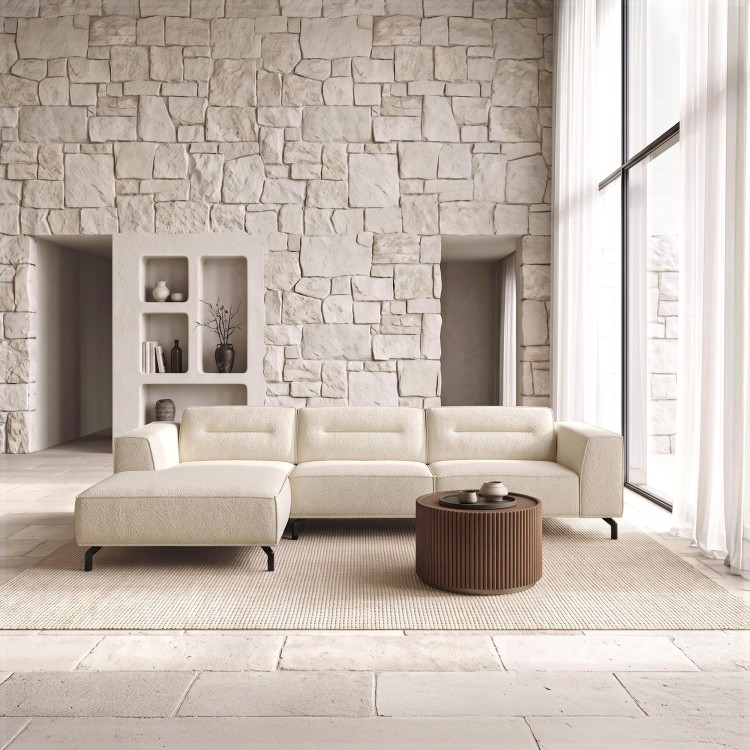 Hoekzetel 5-zits in stof met chaise longue links - Zoya