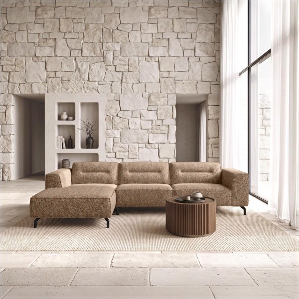 Hoekzetel 5-zits in stof met chaise longue links - Zoya