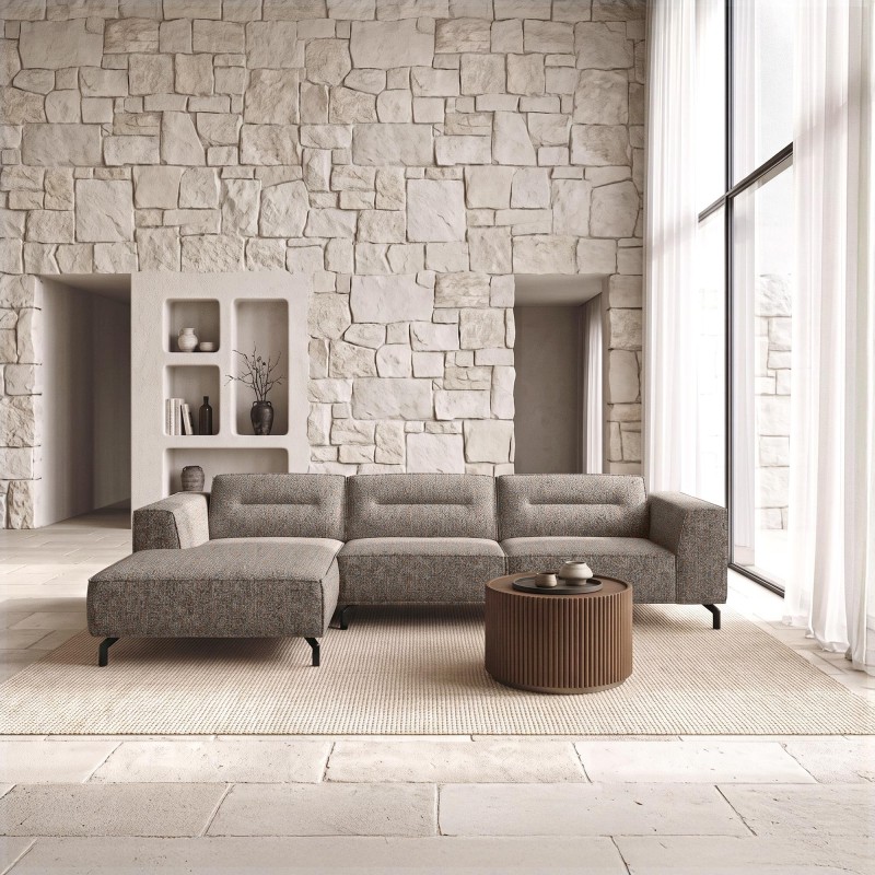 Hoekzetel 5-zits in stof met chaise longue links - Zoya