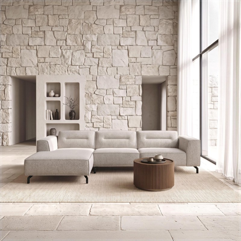 Hoekzetel 5-zits in stof met chaise longue links - Zoya