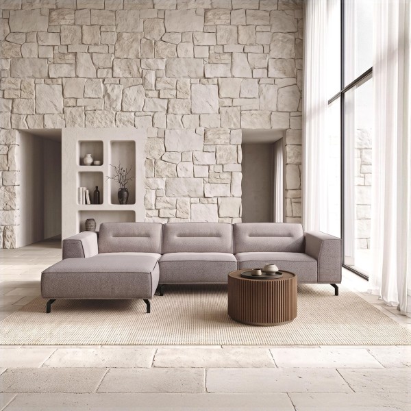 Hoekzetel 5-zits in stof met chaise longue links - Zoya