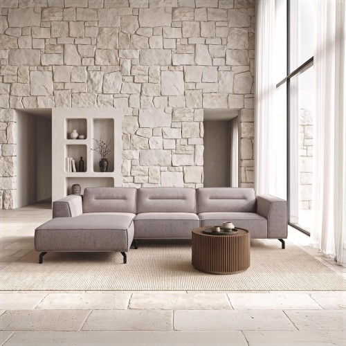 Hoekzetel 5-zits in stof met chaise longue links - Zoya