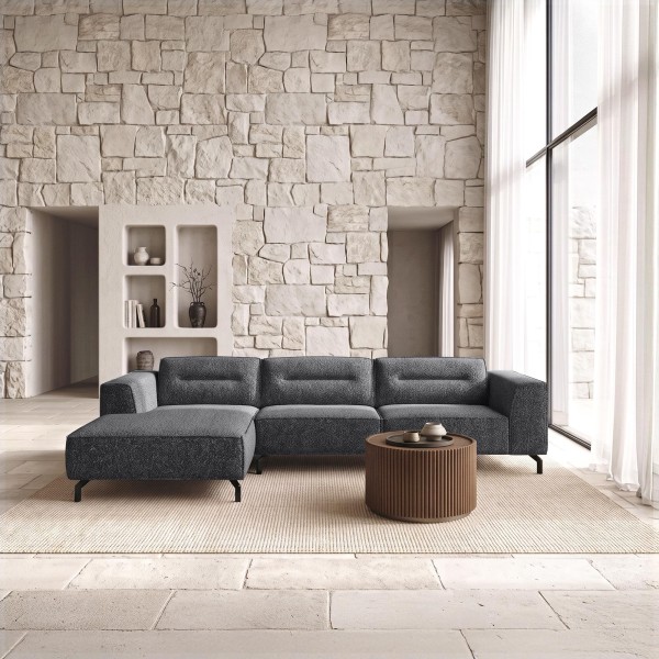 Hoekzetel 5-zits in stof met chaise longue links - Zoya