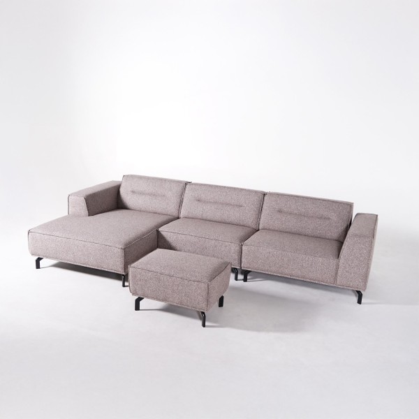 Hoekzetel 5-zits in stof met chaise longue links - Zoya