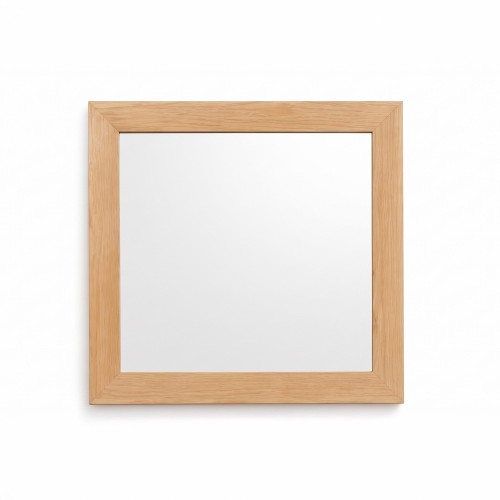 Vierkante badkamerspiegel voor wandmontage in massief mindihout