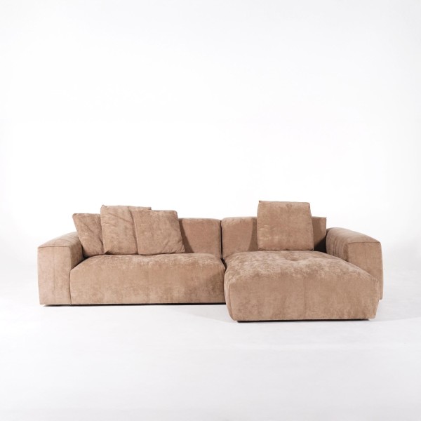 Hoekzetel 5-zits in stof met chaise longue rechts - Olya