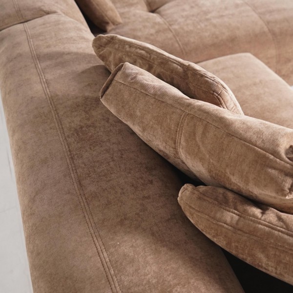 Hoekzetel 5-zits in stof met chaise longue rechts - Olya
