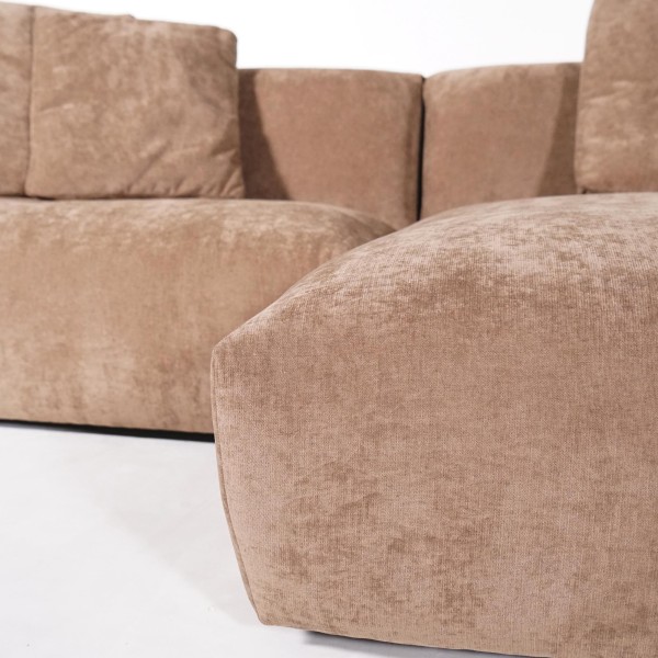 Hoekzetel 5-zits in stof met chaise longue rechts - Olya