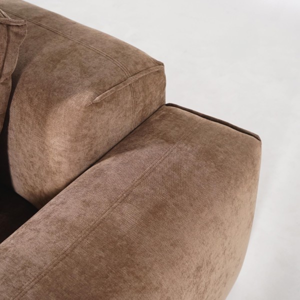 Hoekzetel 5-zits in stof met chaise longue rechts - Olya