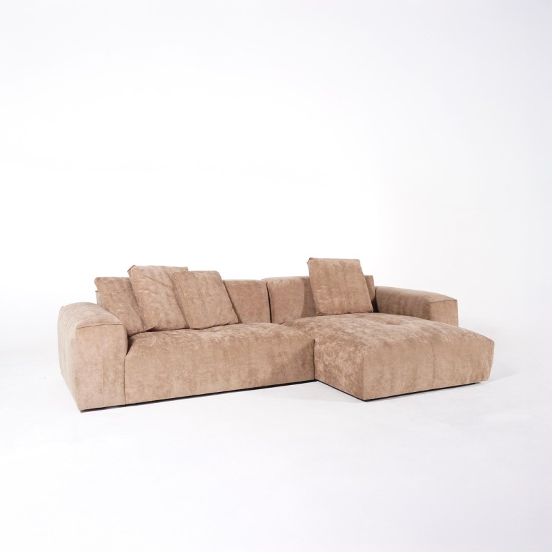 Hoekzetel 5-zits in stof met chaise longue rechts - Olya