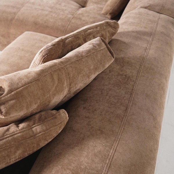 Hoekzetel 5-zits in stof met chaise longue links - Olya