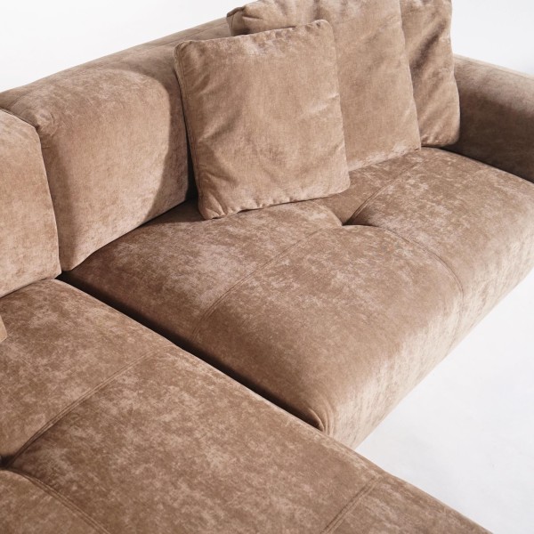 Hoekzetel 5-zits in stof met chaise longue links - Olya