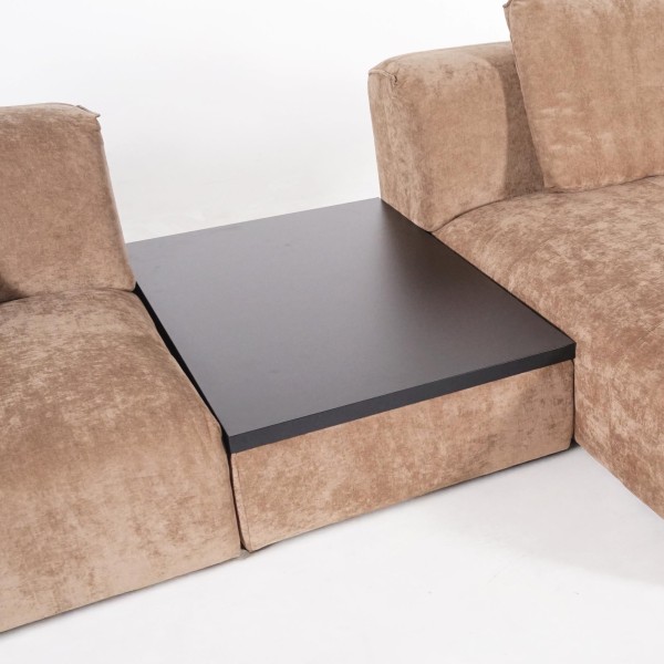 Hoekbank 5-zits met chaise longue rechts en geïntegreerde salontafel - Olya