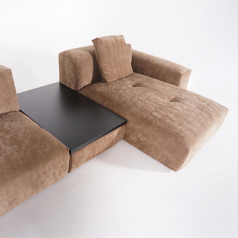 Hoekbank 5-zits met chaise longue rechts en geïntegreerde salontafel - Olya