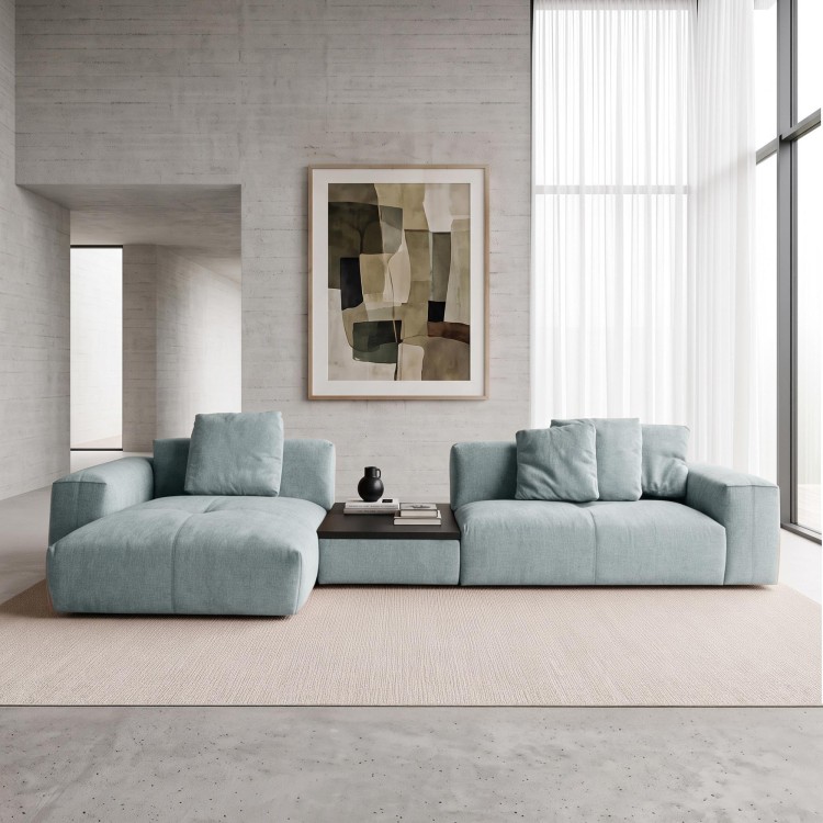 Hoekzetel 5-zits met chaise longue links en geïntegreerde salontafel - Olya