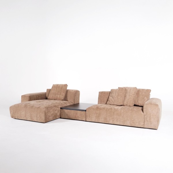 Hoekzetel 5-zits met chaise longue links en geïntegreerde salontafel - Olya