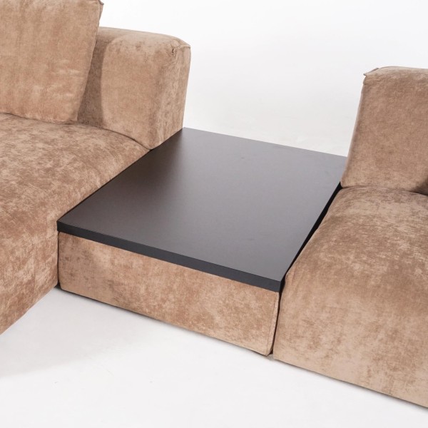 Hoekzetel 5-zits met chaise longue links en geïntegreerde salontafel - Olya