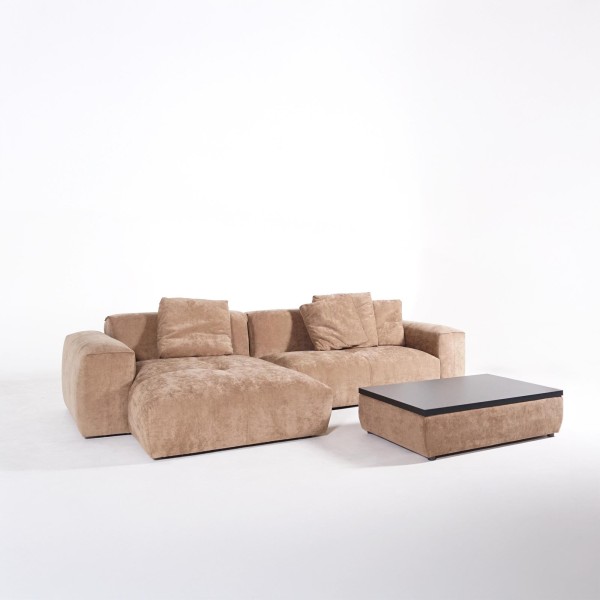 Hoekzetel 5-zits met chaise longue links en geïntegreerde salontafel - Olya