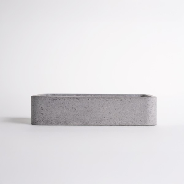 Rechthoekige waskom in grijze terrazzo 50 x 30 cm - Nohea