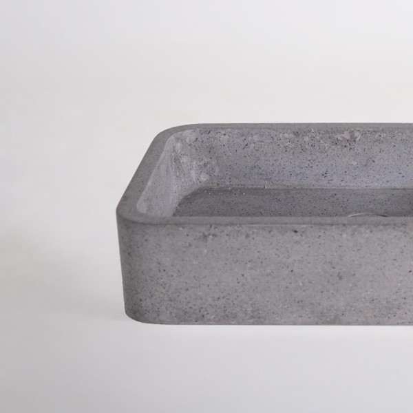 Rechthoekige waskom in grijze terrazzo 50 x 30 cm - Nohea
