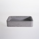 Rechthoekige waskom in grijze terrazzo 50 x 30 cm - Nohea