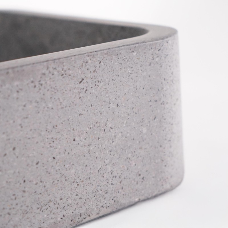 Rechthoekige waskom in grijze terrazzo 50 x 30 cm - Nohea