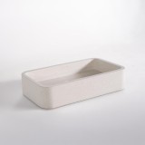 Rechthoekige waskom in witte terrazzo 50 x 30 cm - Nohea