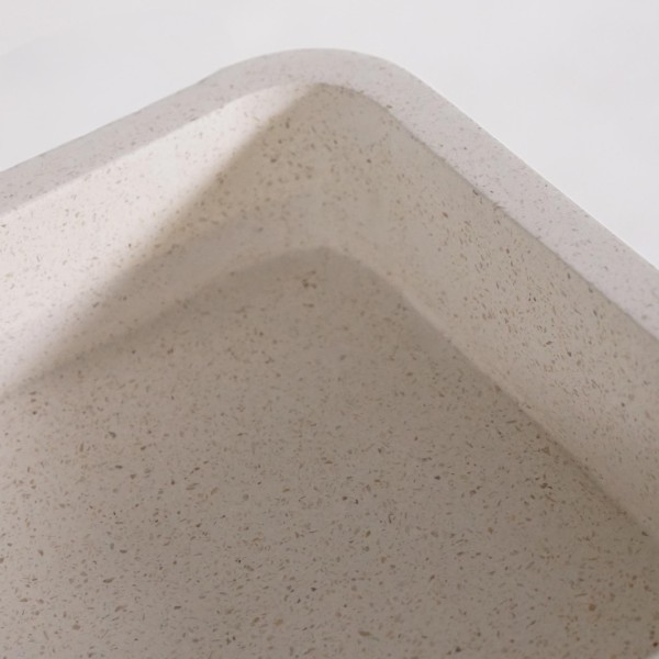 Rechthoekige waskom in witte terrazzo 50 x 30 cm - Nohea