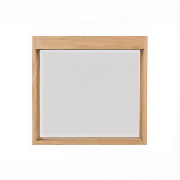 Rechthoekige spiegel 80 cm met massief houten frame en ruimte voor lampen