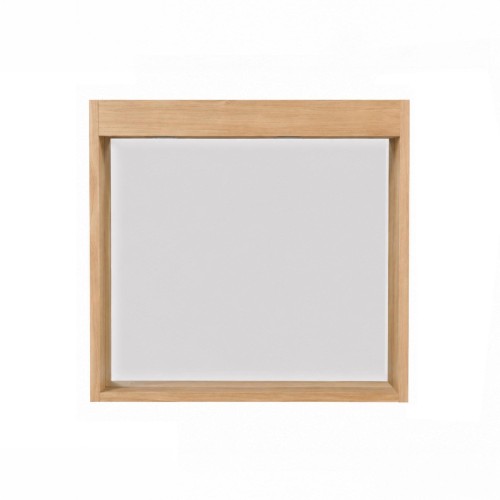 Rechthoekige spiegel 80 cm met massief houten frame en ruimte voor lampen