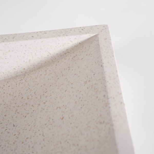 Vierkante waskom in witte terrazzo 40 x 40 cm - Maile