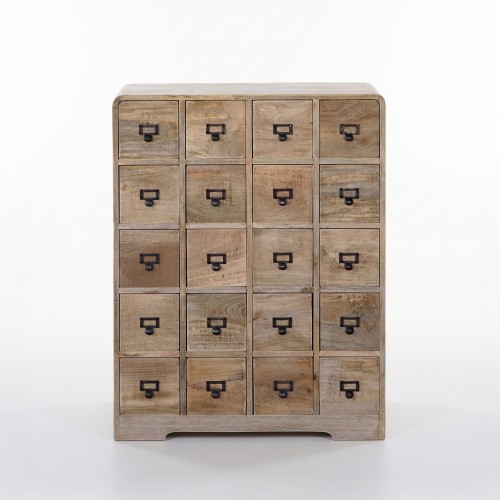 Massief houten opbergmeubel met laden