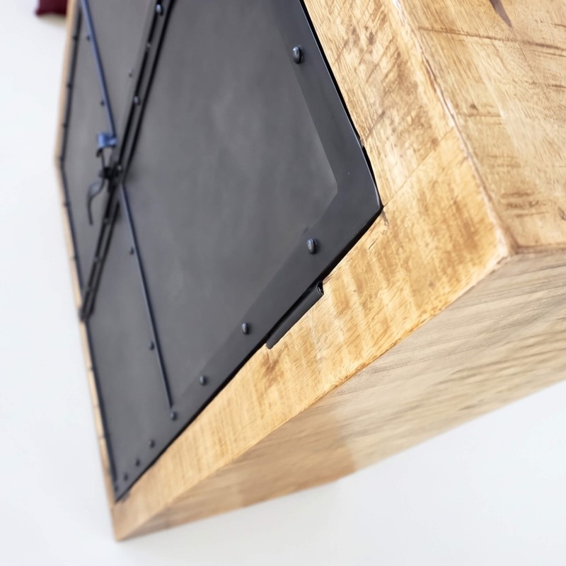 Klein houten en metalen dressoir - Brooklyn