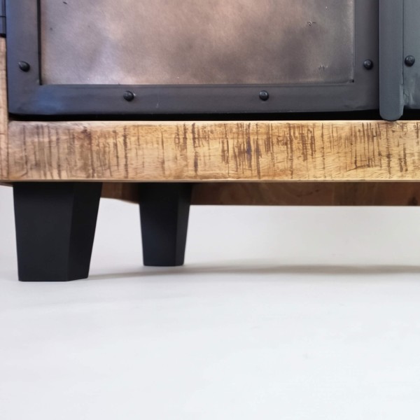 Klein houten en metalen dressoir - Brooklyn