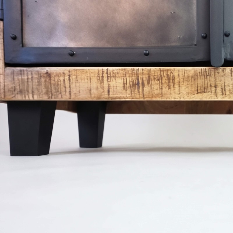 Klein houten en metalen dressoir - Brooklyn