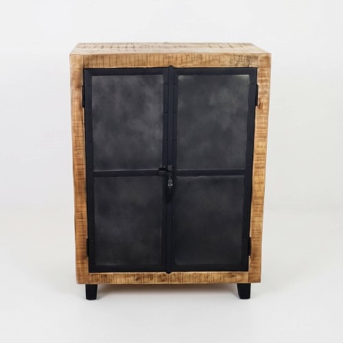 Klein houten en metalen dressoir - Brooklyn
