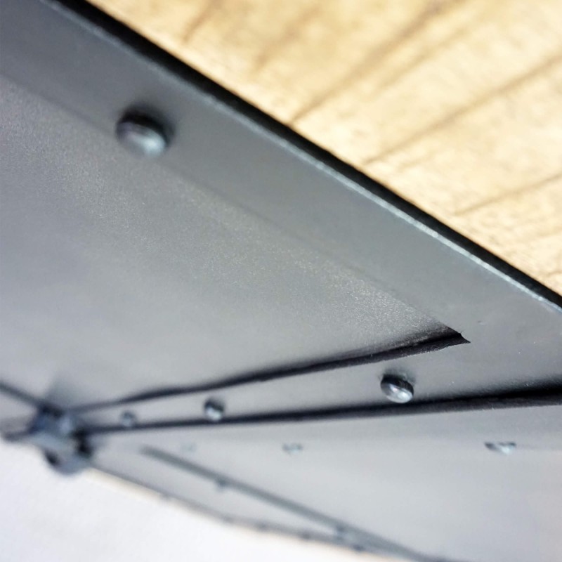 Klein houten en metalen dressoir - Brooklyn