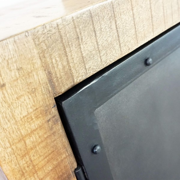 Klein houten en metalen dressoir - Brooklyn
