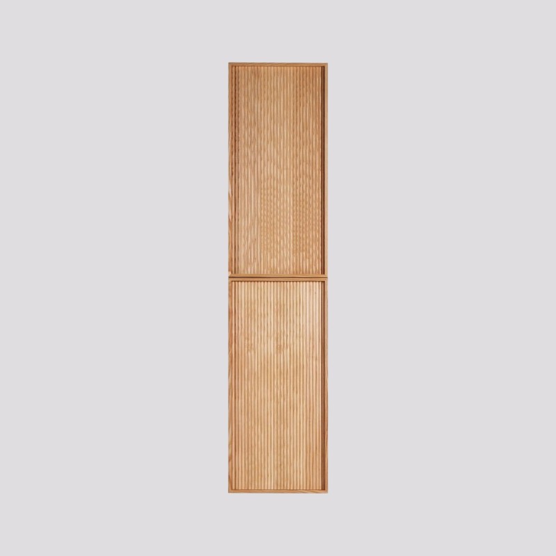 Zwevende badkamerkolomkast in licht walnoothout 160 cm - Carnelian