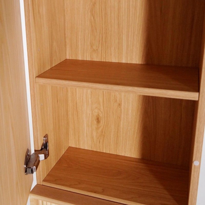 Zwevende badkamerkolomkast in licht walnoothout 160 cm - Carnelian