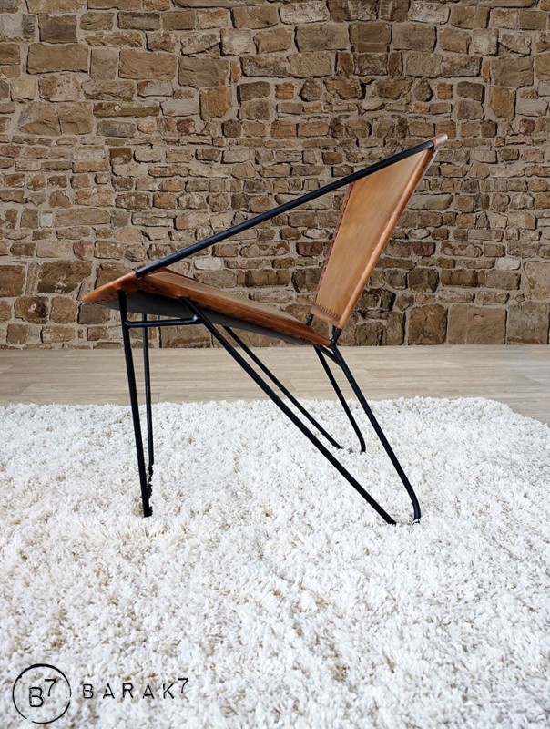 Vlinderstoel leer Peacock