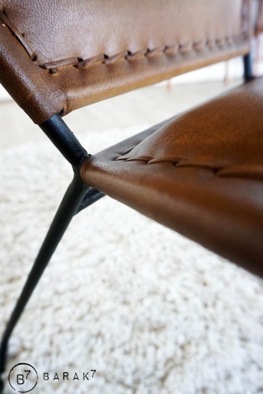 Vlinderstoel leer Peacock